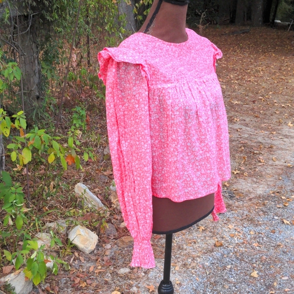 Billabong x Wrangler Coral Floral Print Round Neckline w/ Keyhole Closure NWT - Picture 2 of 16